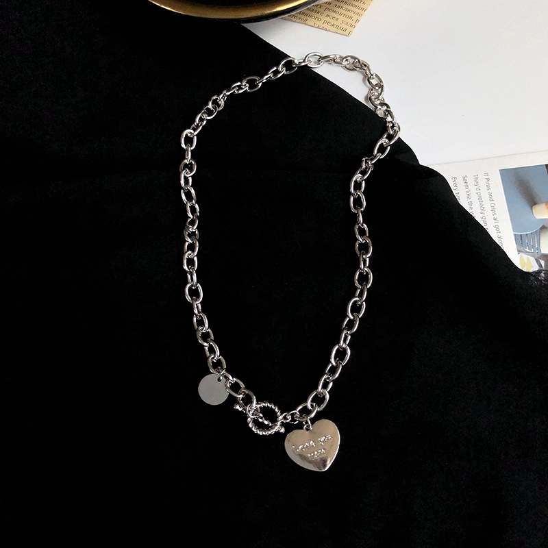 SUXI Dây chuyền choker mặt hình trái tim thời trang