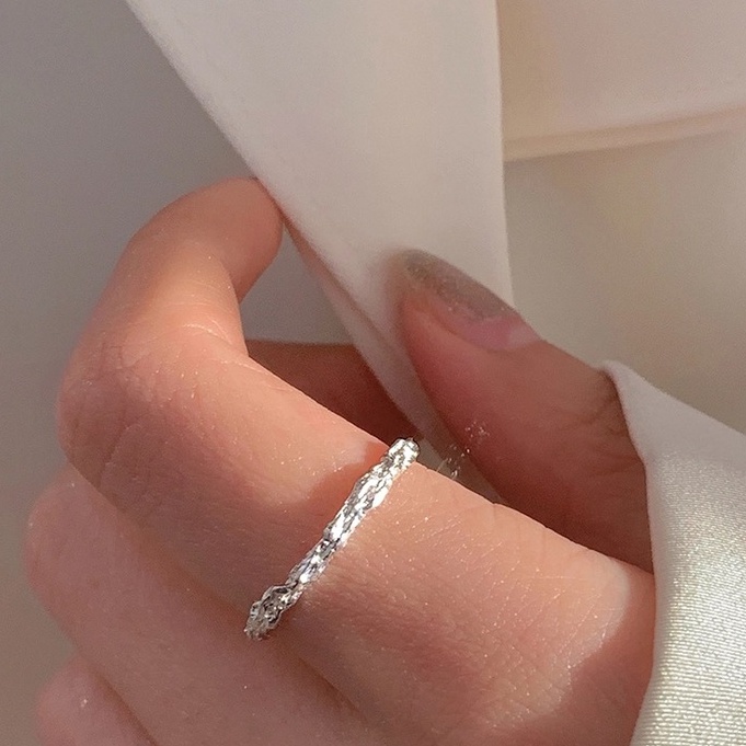 Nhẫn hở mạ bạc 925 thiết kế đơn giản có thể điều chỉnh kích thước cho nữ