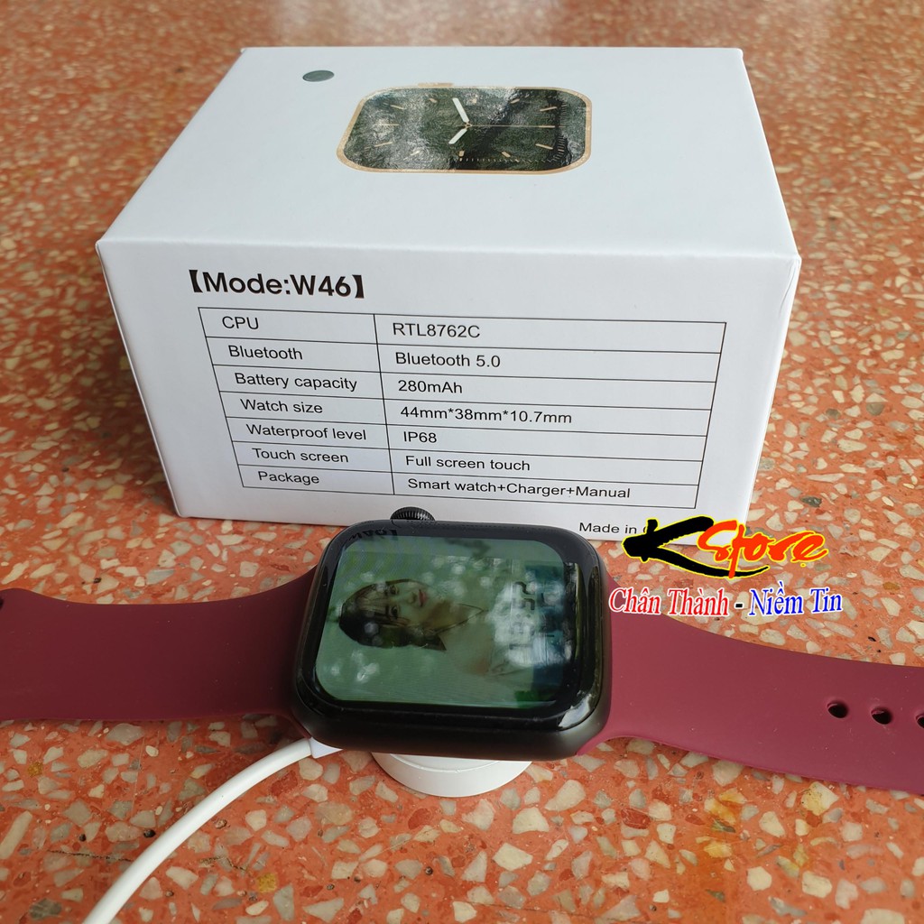 Đồng hồ thông minh W46 smart watch phong cách thể thao giá rẻ chống nước bản nâng cấp của Xiaomi Colmi P8 bản 2021