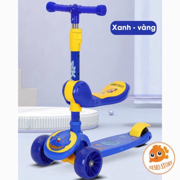 Xe Scooter, Chòi Chân, Xe Trượt Cho Bé Bánh Có Đèn Có Nhạc 3 in 1 Chịu Lực 90KG Babyjoy Mart