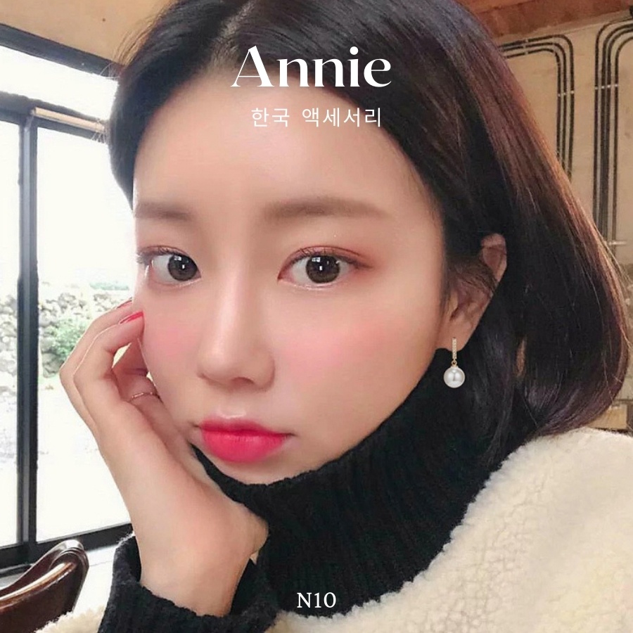 Bông tai ngọc trai nhân tạo phối đính đá thả nhẹ nhàng nữ tính ANNIE - N10