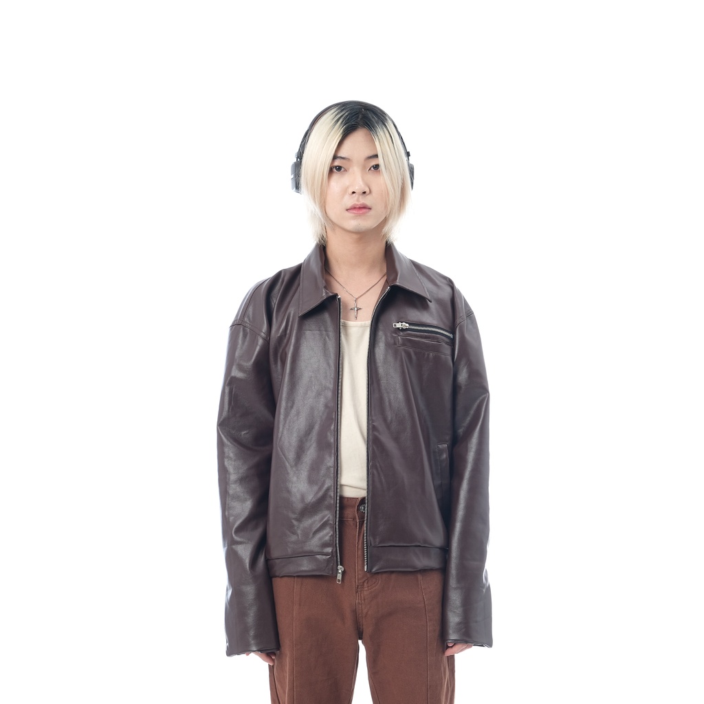 Áo khoác da cao cấp Wyrmwood màu nâu đậm