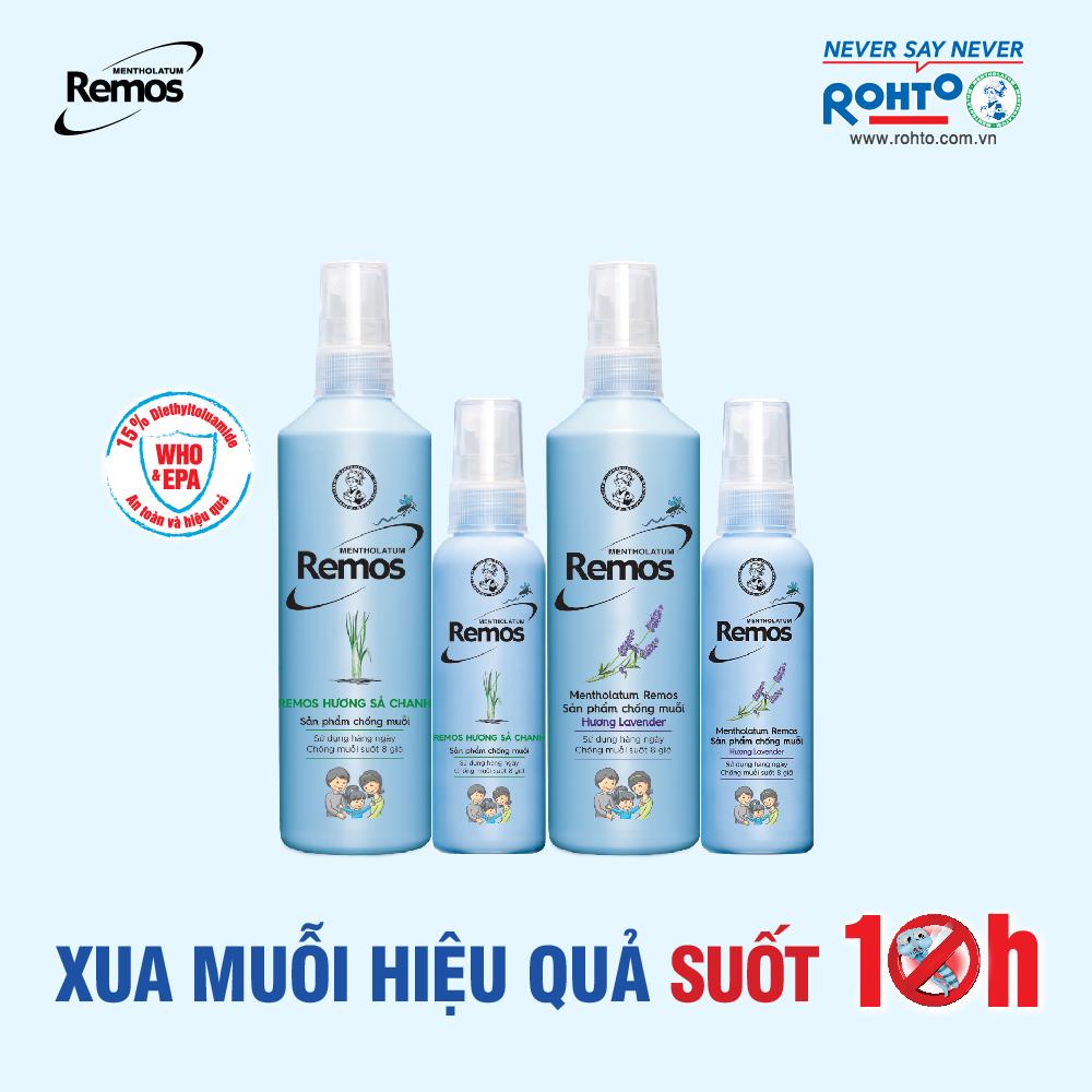 Dung dịch chống muỗi Remos Mentholatum hương Sả Chanh 150ml