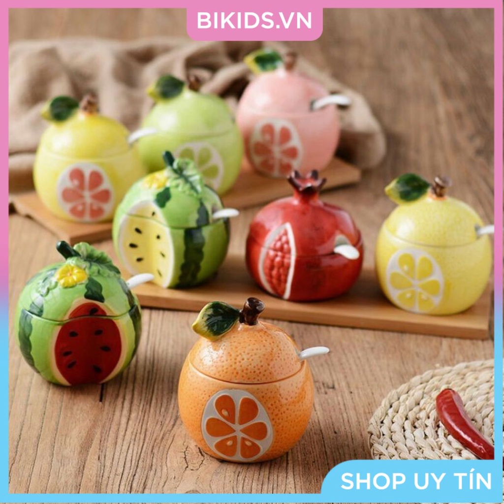 Lọ Đựng Gia Vị Hình Trái Cây Chất Liệu Gốm Sứ