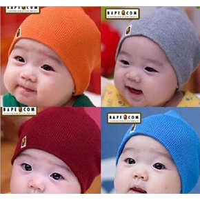 Mũ vải thun trơn Hàn Quốc nhiều màu cho bé từ 6 tháng đến 3 tuổi