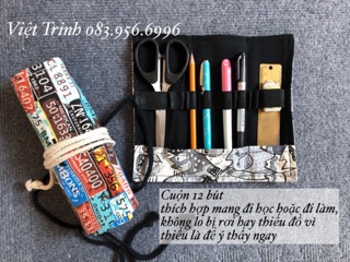 Cuộn vải đựng bút bullet journal độc đáo