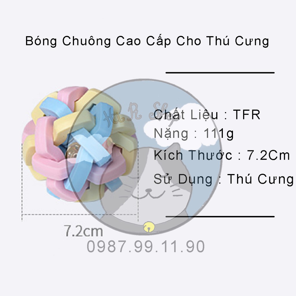 [Đồ Chơi] Bóng Chuông Hình Cầu Tam Sắc Cho Chó Mèo,Thiết Kế Cao Cấp Di Chuyển Đa Hướng Gây Thích Thú Cho Thú Cưng