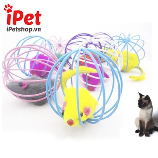 Quả Bóng Lồng Sắt Có Chuột Giả Đồ Chơi Cho Chó Mèo - iPet Shop