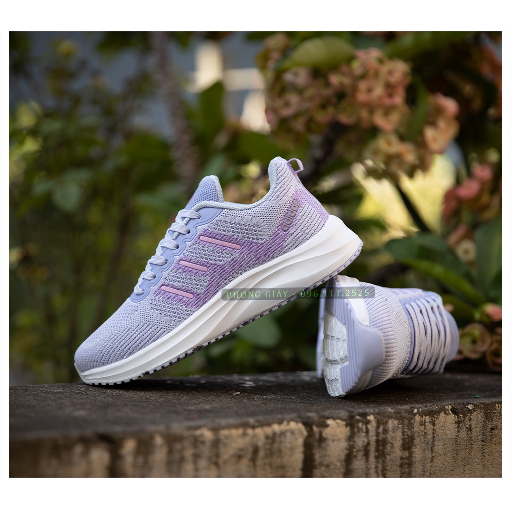 Giày sneaker nữ giày thể thao nữ A529 màu ghi tím - fullbox