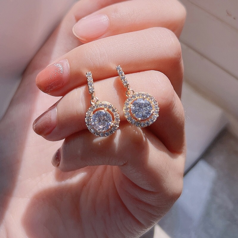 Bông tai hột cam kết không đen k gỉ siêu bền màu BXP44