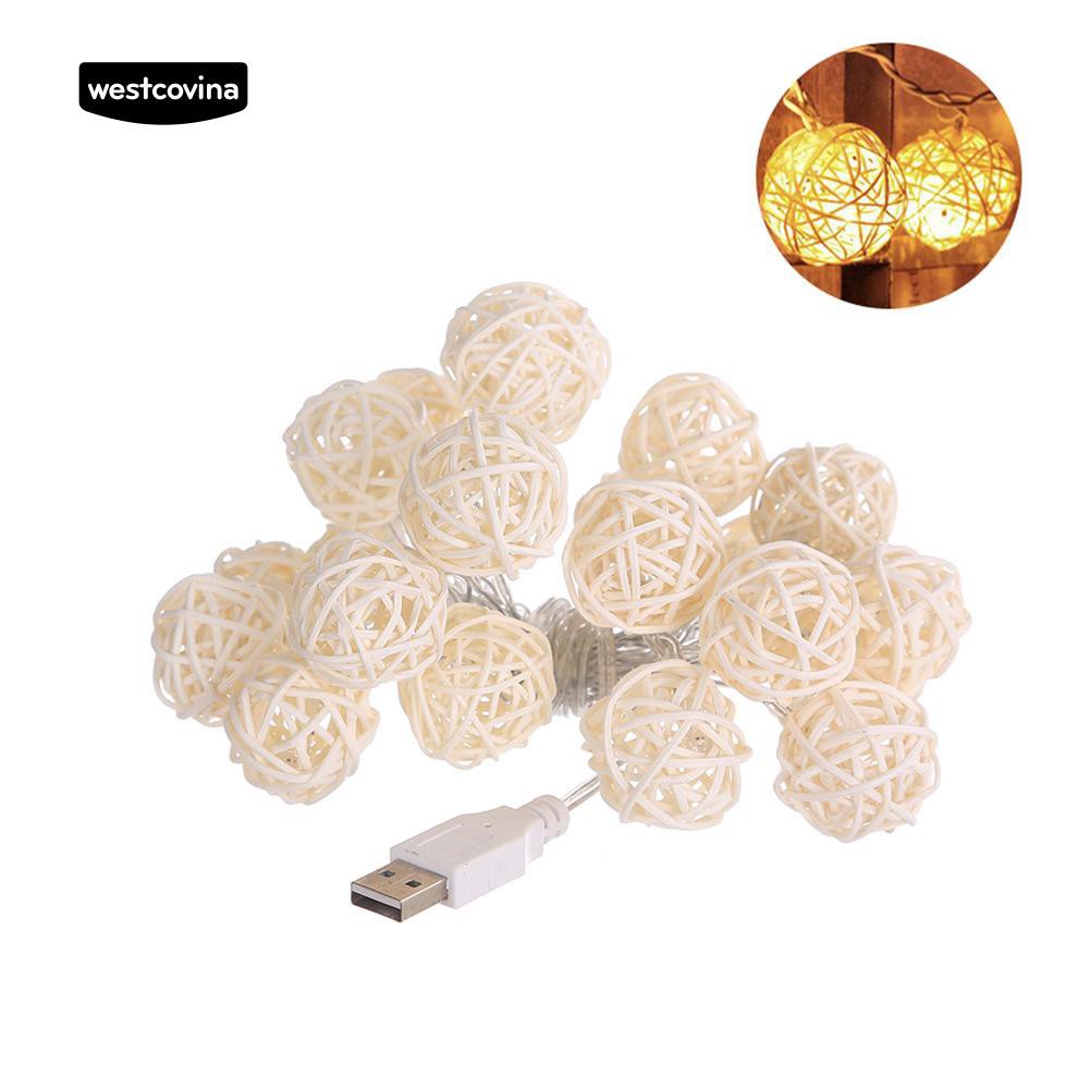 Dây đèn LED trtr 20 bóng mây dài 2.2 mét đầu cáp USB