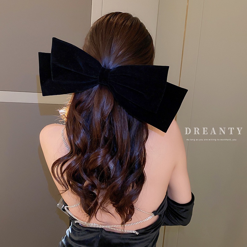 Kẹp Tóc Hình Nơ Vải Flannel Cỡ Lớn Thời Trang Cao Cấp