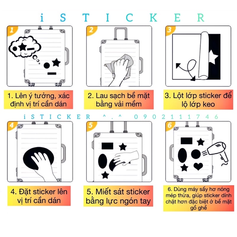 [Set 50 cái] Sticker dễ thương chủ đề: trắng đen, tổng hợp, hoạt hình, neon, … dán mũ bảo hiểm, vali, laptop