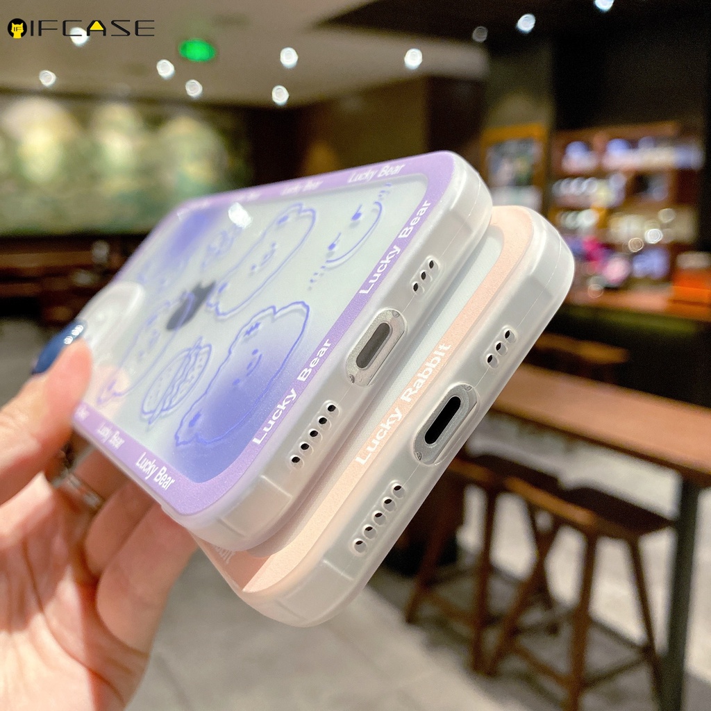 Ốp điện thoại tpu hình thỏ/gấu cho iPhone 13 12 Mini 11 Pro Max XS Max XR X 7 8 Plus