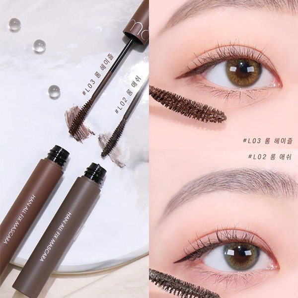 Chuốt mi siêu dài và cong mi tự nhiên, chống trôi hiệu quả Romand Han All Fix Mascara - Han All Line 7g - NiNiShop