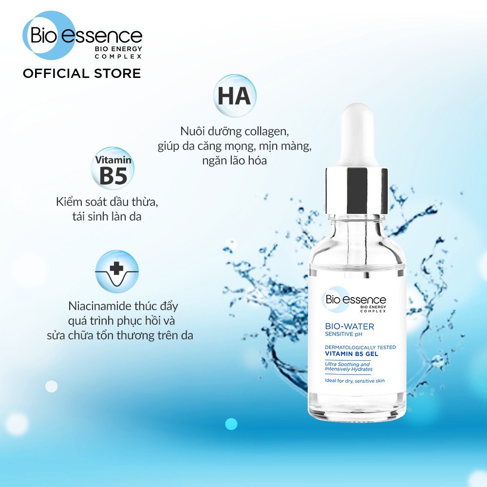 Dưỡng Chất Phục Hồi Và Cấp ẩm cho da Bio-essence Bio-water Serum B5 30ml