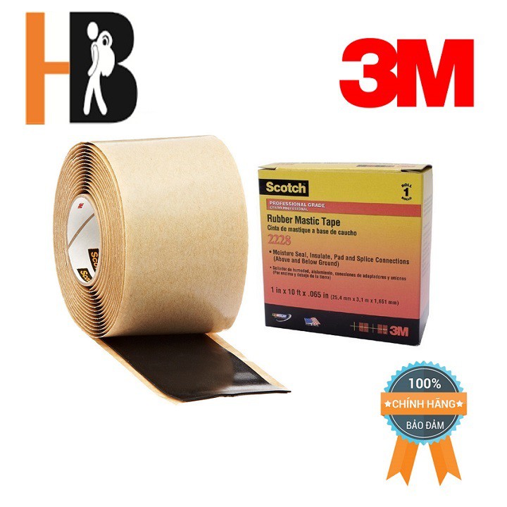 Băng keo cao su 3M Mastic Scotch® 2228, cỡ 2 in x 10 ft x 0.65 in (50.8 mm x 3.1 m x 1.651 mm)