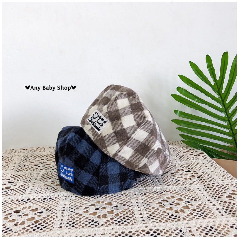 Nón Mũ nồi Beret sọc caro hot hit đội được hai kiểu cho bé nhiều màu cực cool (hàng có sẵn) ❣❣