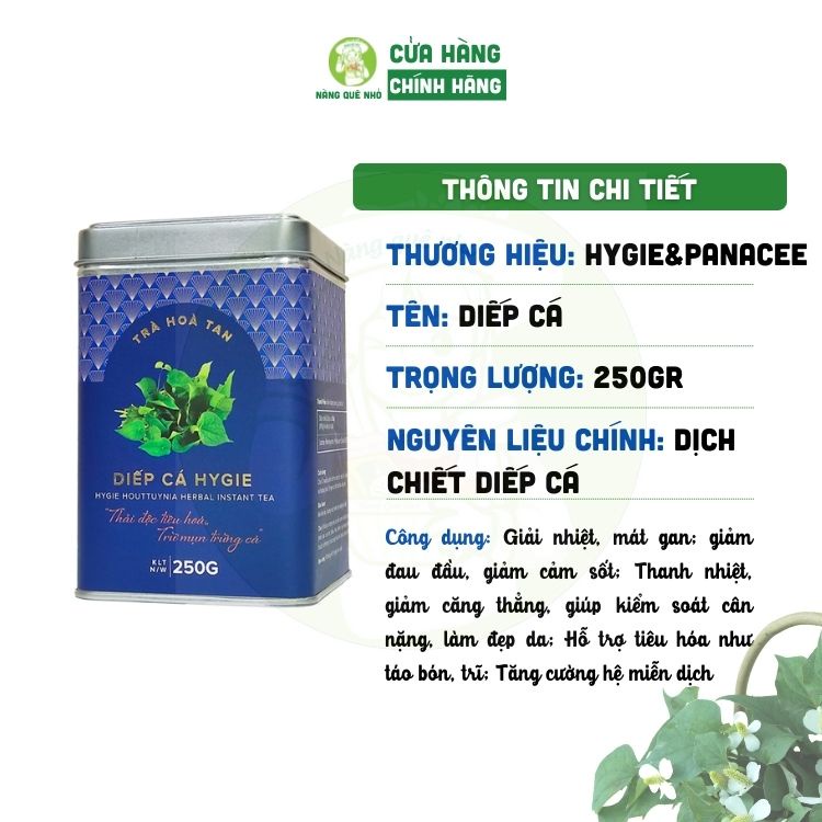 Trà Diếp Cá Hòa Tan Hygie Giảm Mụn Giảm Nóng Trong, Trà Hòa Tan Thanh Nhiệt Mát Gan Không Mùi Không Tanh