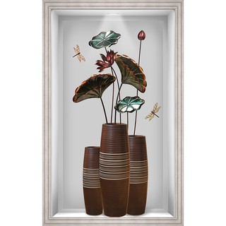 Tranh dán tường 3D Bình hoa kim sa -020 - Kích thước 60 x 90 cm