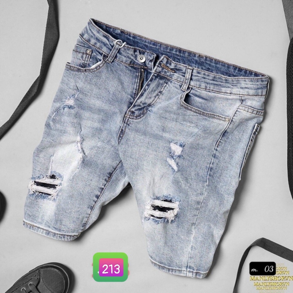 Quần Short Jean,  Đùi Rin Nam Co Giãn 4 chiều M044