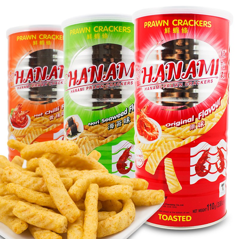 Bim Bim, Snack Lon Tôm Thái Lan Hanami Hộp 110G