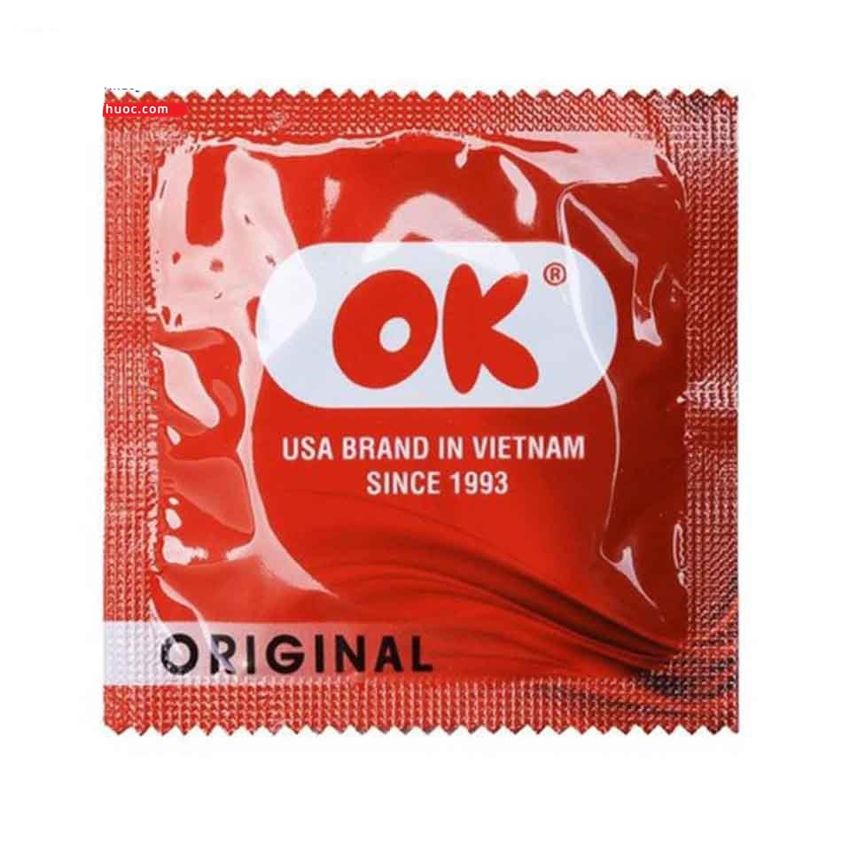 Bao cao su OK Original giá rẻ trơn mỏng loại thường Hộp 12 cái