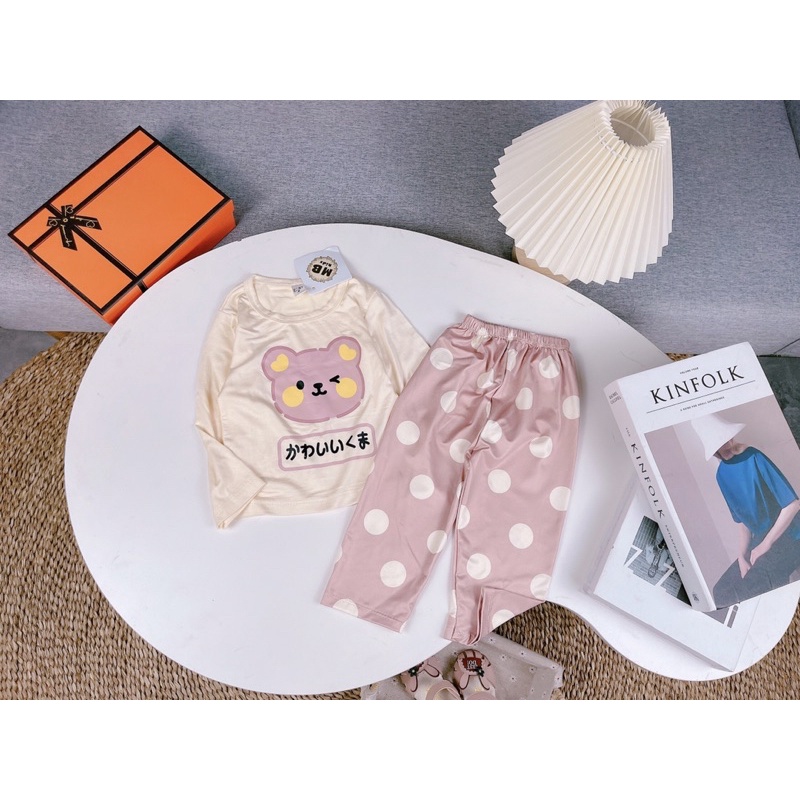 Bộ Đồ Thun Lạnh Dài Tay Bé Trai, Bé Gái 8-20kg Chất Co Giãn Hình Ép 3D Không Bong - AN.KID