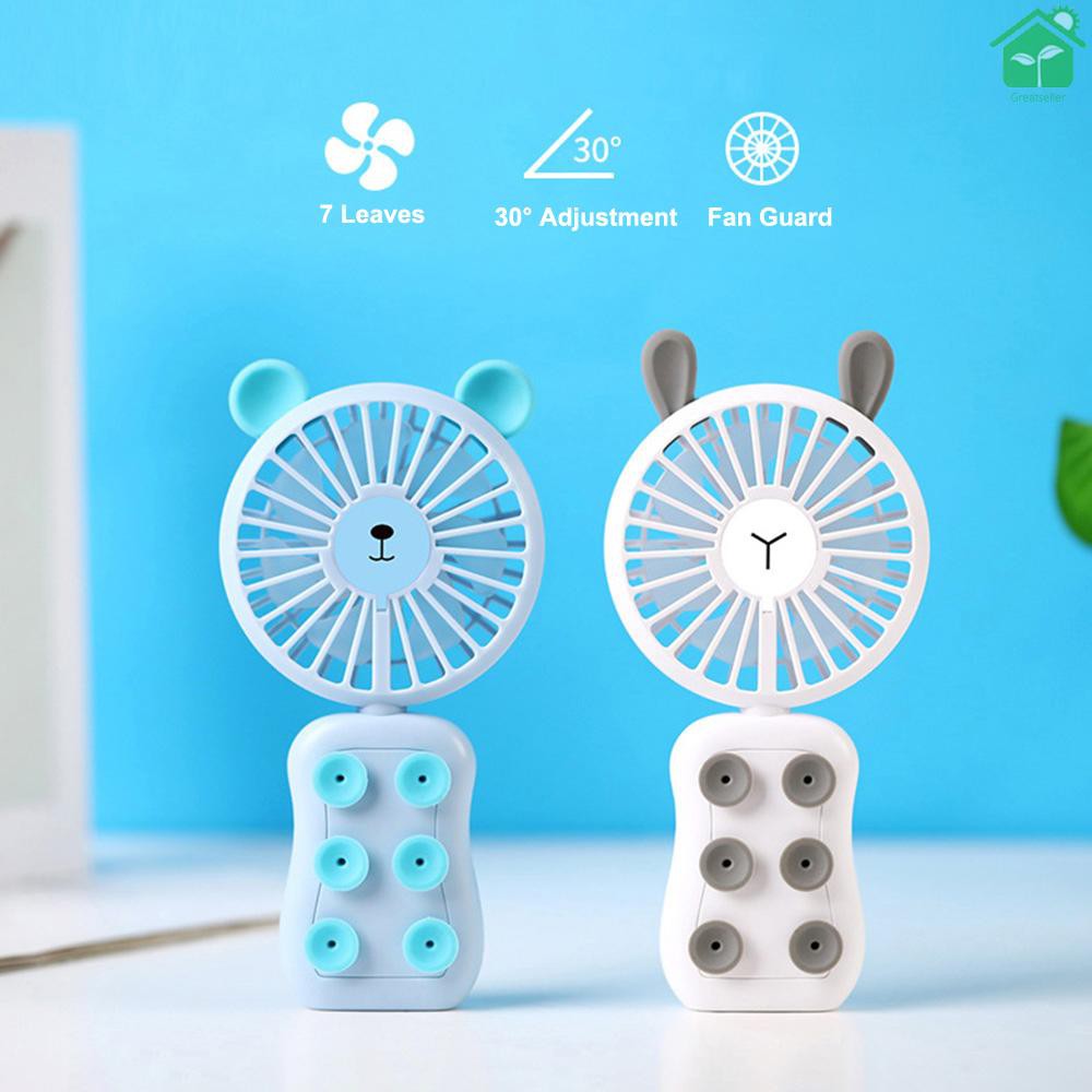 Mới Quạt Mini Cầm Tay Sạc Cổng Usb Có Giác Hút Gắn Điện Thoại Tiện Dụng Và Bền