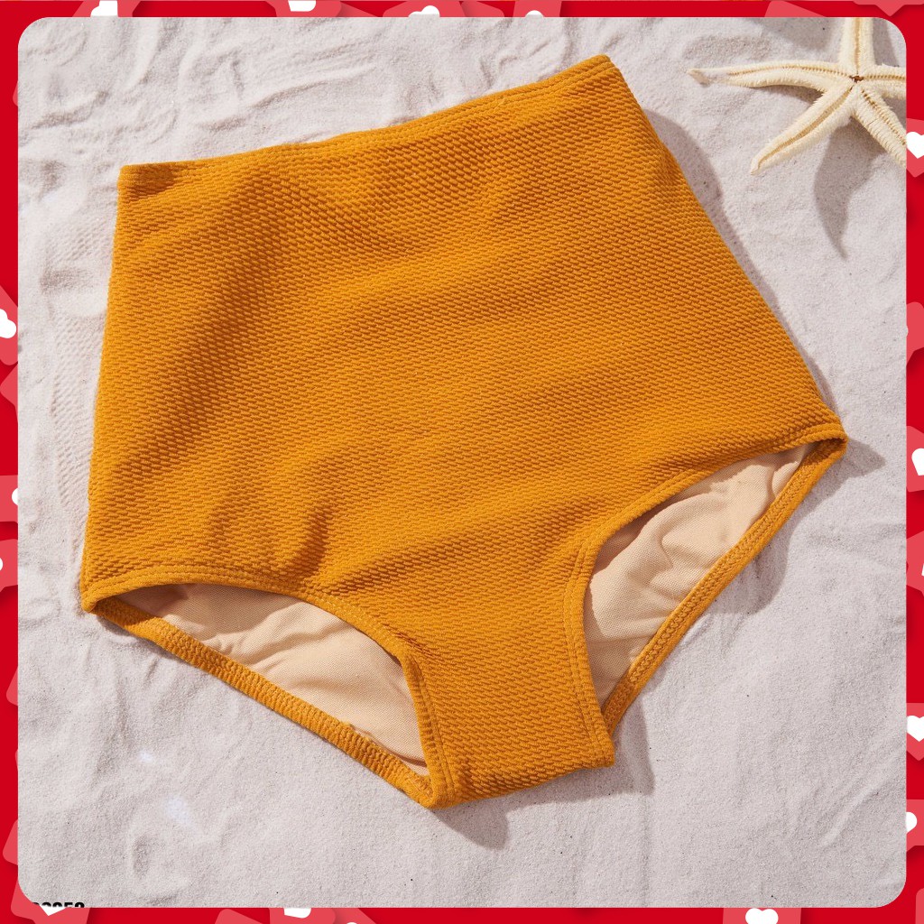 Đồ Bơi Bikini Hai Mảnh Caro Vàng Phù Hợp Ngực Nhỏ Phong Cách Hàn Quốc Cao Cấp