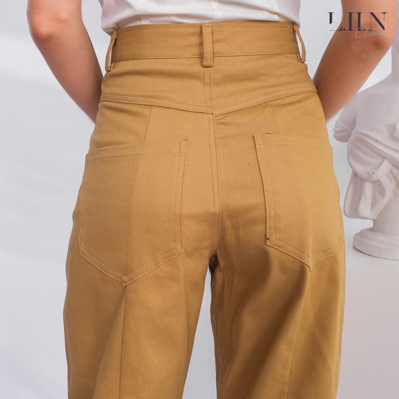 [Mã WABRLOW5 giảm 15% đơn 300K] Quần kaki nữ ống bó màu be LINBI Q3228 | BigBuy360 - bigbuy360.vn