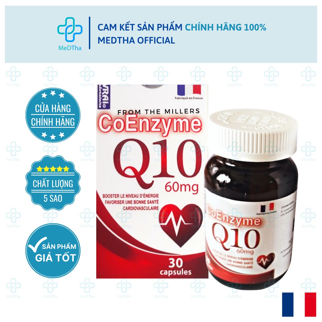 CoEnzyme Q10 - Bổ não, hoạt huyết dưỡng não, tăng cường sức khỏe tim mạch nhập khẩu Pháp