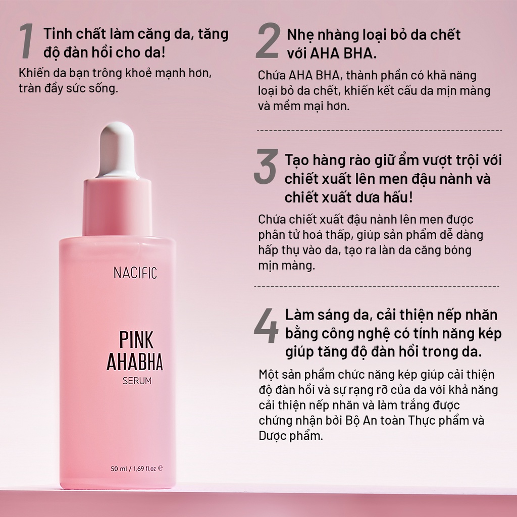 (Date T12/24) Tinh chất cải thiện làn da mụn Nacific Pink AHABHA Serum 50ml