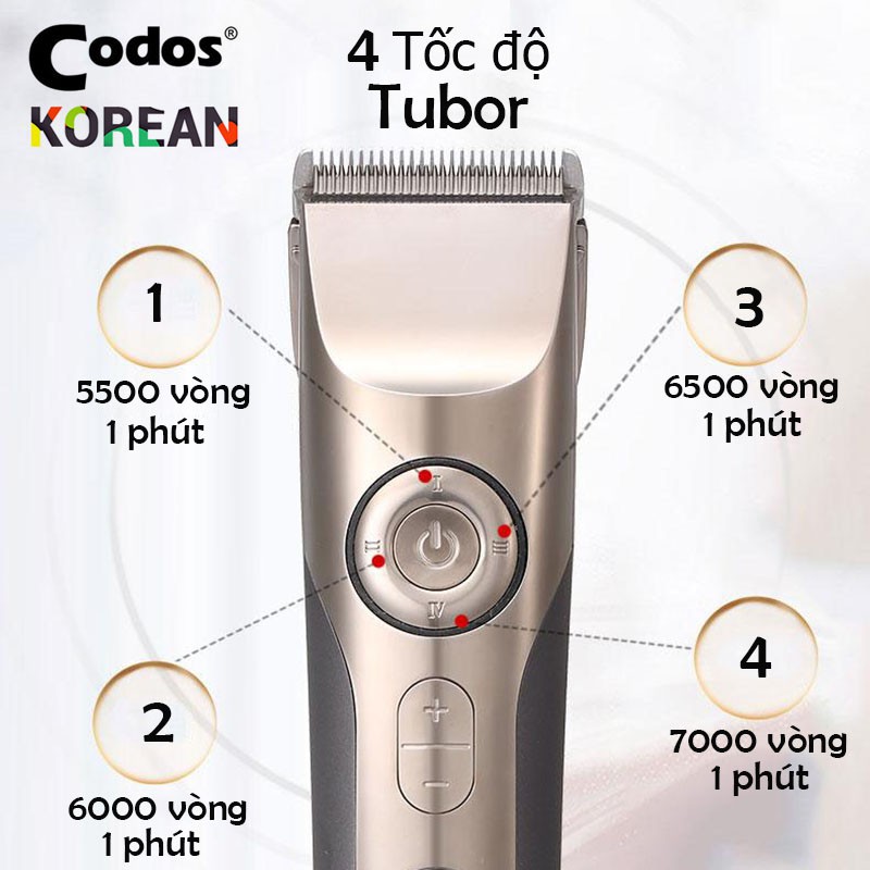 Tông đơ cắt tóc cao cấp Codos 980 chính hãng lưỡi cực sắc bén