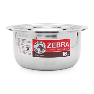 Thố inox có nắp zebra, 14cm đến 32cm, 1 đáy loại dày, inox 304