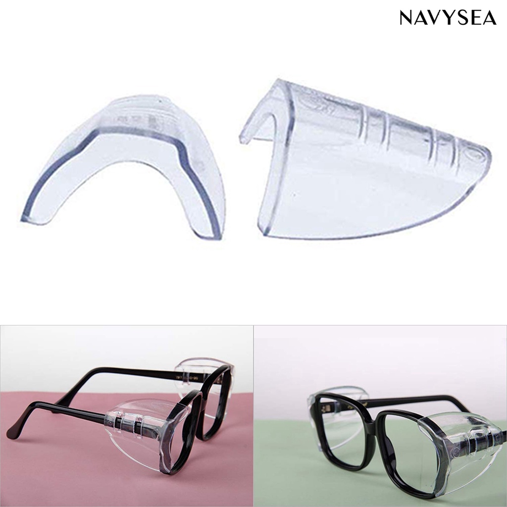 NAVY 2Pcs Glasses Side Shields Transparent Elastomer Plastic Assistant Goggles Protectors for Daily Life