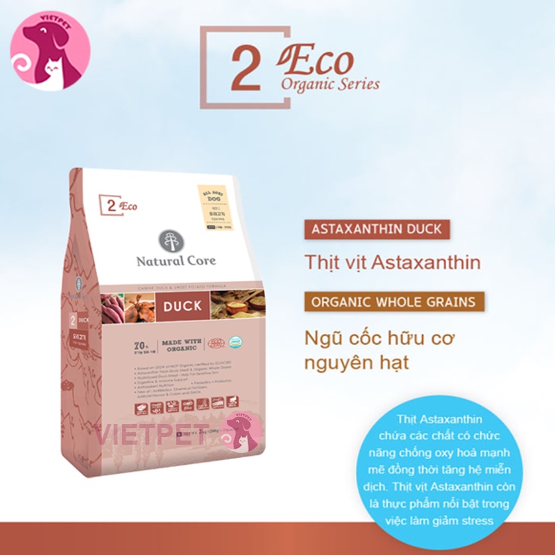 [SALE LỚN] Natural Core - Thức ăn dành cho chó mọi lứa tuổi - Hạt khô vị thịt vịt (1kg)