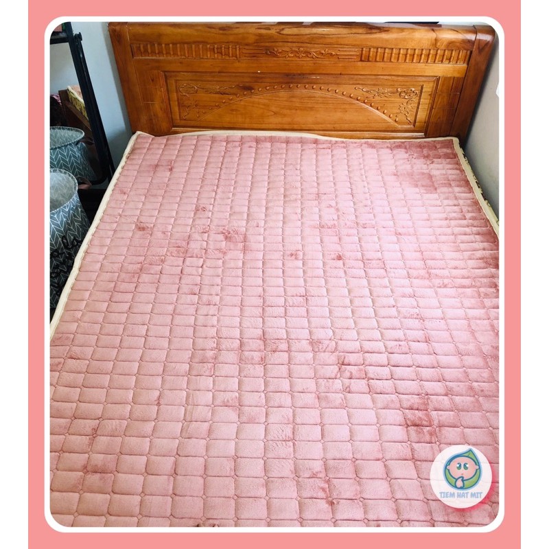 Thảm trải giường lông nhung 3 lớp hàng bông tấm 1m6
