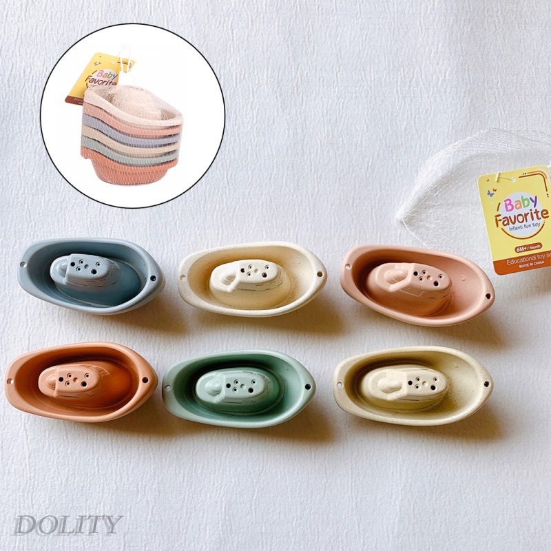 [DOLITY] 6x Baby Stacking Cup Toy Bath Toys Children Birthday Christmas Gift