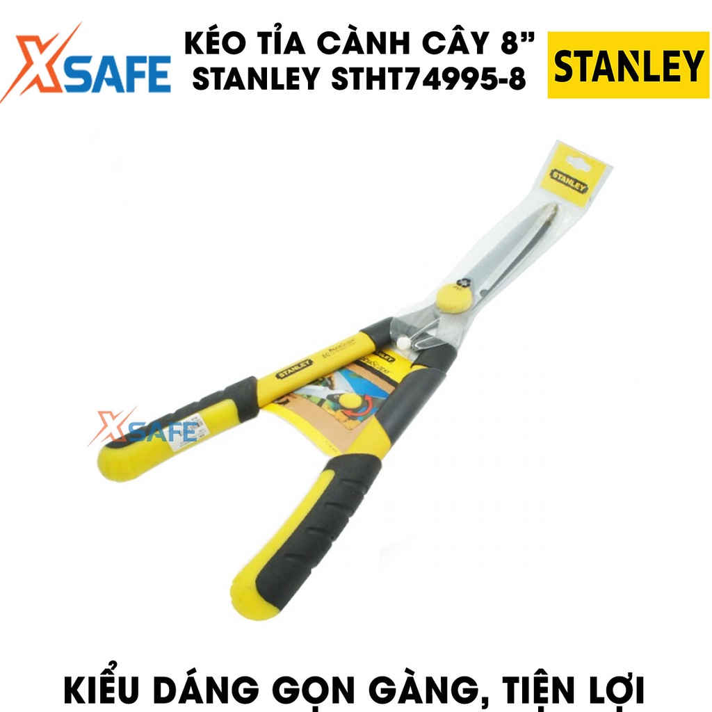 Kéo tỉa cành cây STANLEY STHT74995-8 200mm Kéo cắt tỉa tay cầm bọc nhựa êm ái, lưỡi kéo thép Carbon bén, cứng cáp