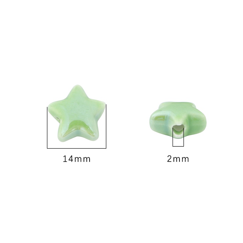 Set 10 hạt hình ngôi sao năm cánh bằng gốm nhiều màu sắc dùng làm trang sức thủ công diy