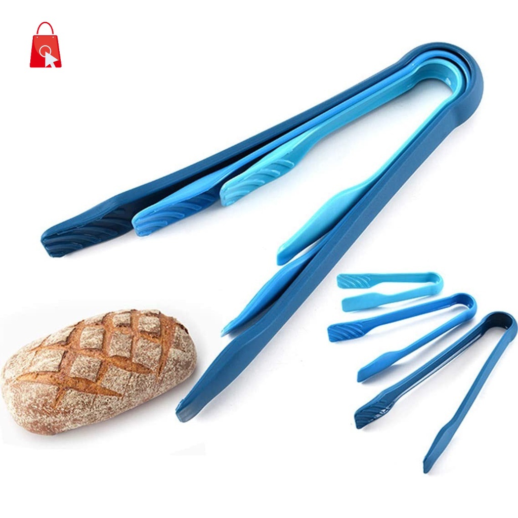 Set 3 Kẹp Gắp Thức Ăn Bằng Thép Không Gỉ Và Silicone Chịu Nhiệt Cao Cấp