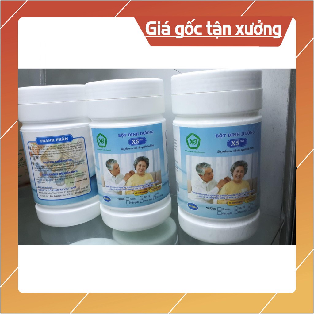 Bột dinh dưỡng X5 Plus cho người tiểu đường làm từ ngũ cốc nảy mầm,hạnh nhân,macca,óc chó,đạm đậu nành,betaglucan,sữa...