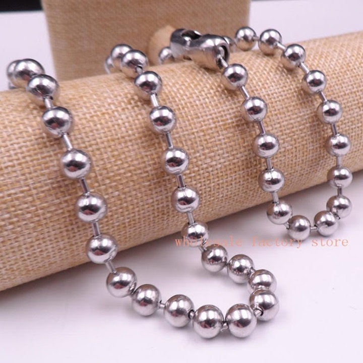 Dây bi inox titan to 5mm - 60cm không đen không rỉ vĩnh viễn có thể tự cắt ngắn tại nhà.