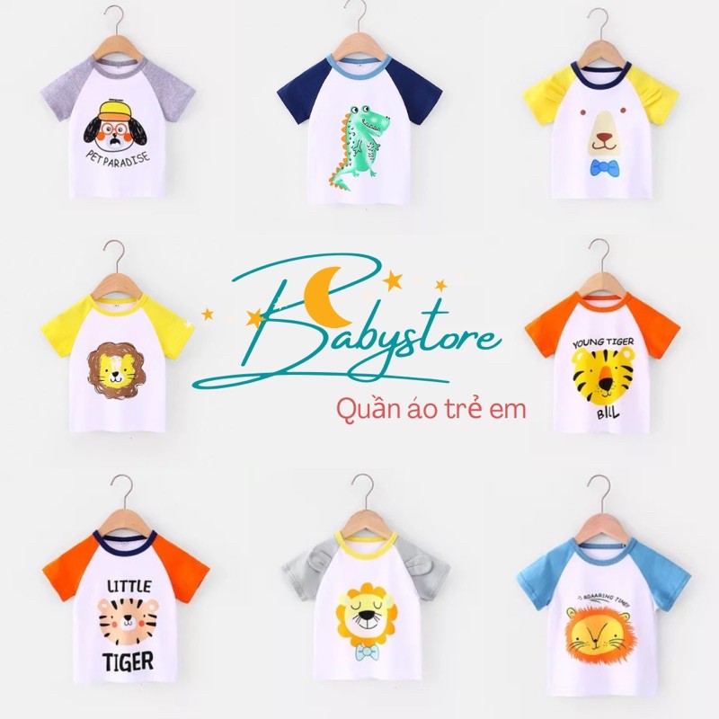 Áo thun cộc tay bé trai RACCON 1-8 tuổi nhiều hình dễ thương