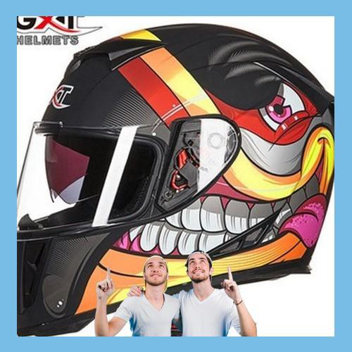 [mũ bảo hiểm fullface] [mũ bảo hiểm fullface] Mũ nón bảo hiểm GXT fullface full face màu đen mặt quỷ