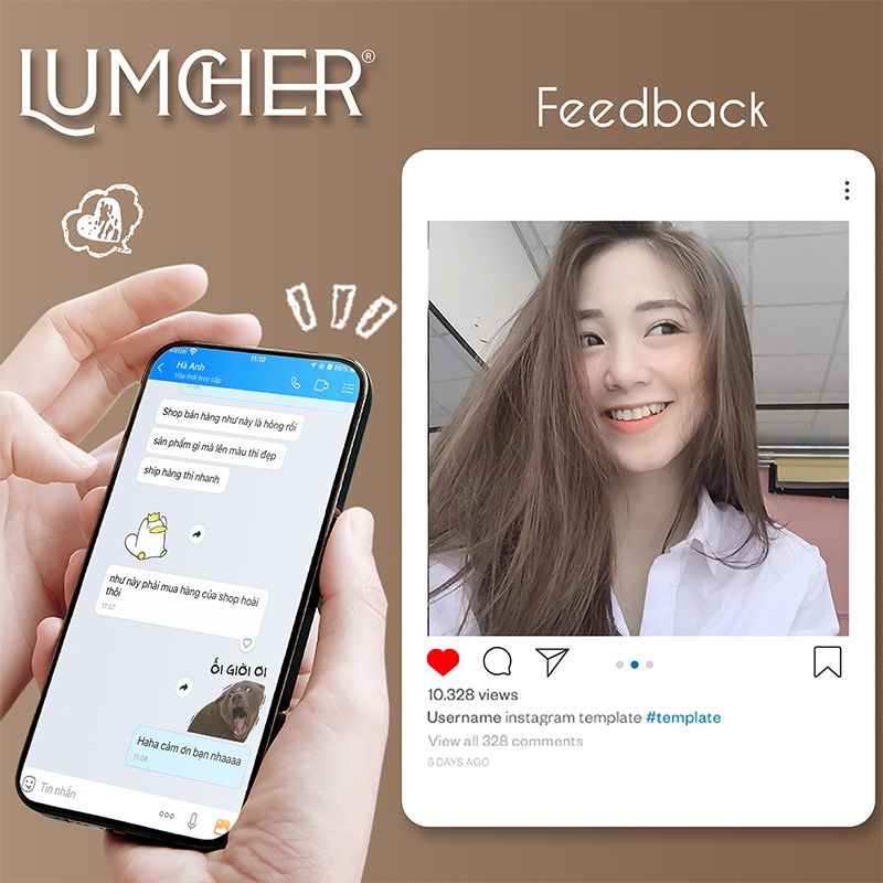 Thuốc nhuộm tóc Nâu Lạnh không tẩy giá rẻ chính hãng Lumcher LC23