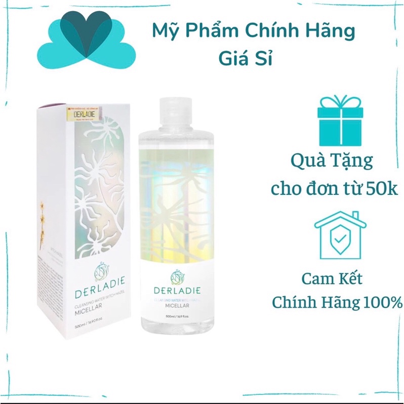 Nước Tẩy Trang Cây Phỉ Derladie Cleansing Water Witch Hazel 500ml