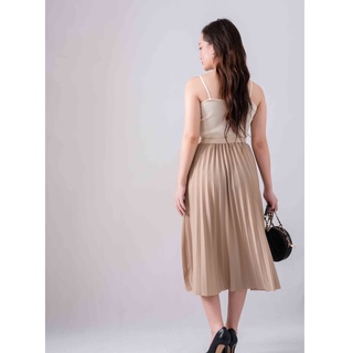 CHÂN VÁY MIDI XẾP LY TRƠN CẠP CHUN