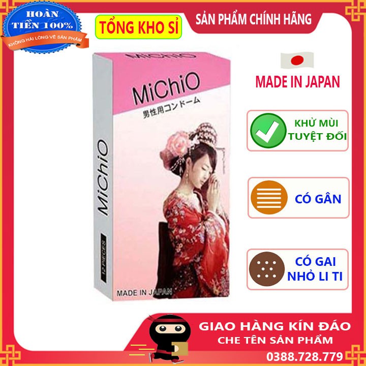[giá sỉ] Bao cao su Michio gân gai nhập khẩu nhật hộp 12c